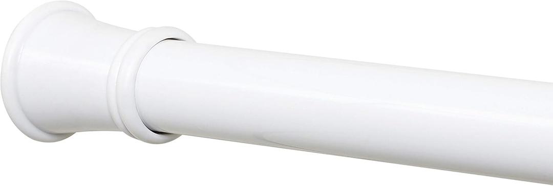 Zenna Home Tension Shower Curtain Rod, No Drill Adjustable Tension Curtain Rod for Bathroom, Rust Resistant, Easy Install Expandable Shower Curtain Rods, 26 to 76 Inches, White