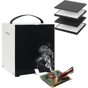 Upgraded Solder Fume Extractor, Low-Power Smoke Air Purifier, Solder Smoke Fume Extractor with 4-Layer Filtration, Portable Smoke Absorber Remover & DIY Work Fan for Soldering Station