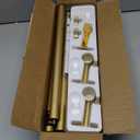YaFex Heavy Duty Curtain Rods 32-90 Inch, 1 Inch Adjustable Gold Curtain Rod for Windows, Long Window Treatment Rods with Aluminium Finials, Easy Installation