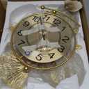 Clocks for Living Room, Large Wall Clock, 3D Silent Wall Clock, Retro Metal Ginkgo Leaf Design, for Bedroom Kitchen Decorative Wall Clocks32''x18''  (Retro Coffee Color)