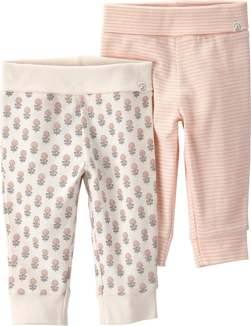 Little Planet by Carter's Baby Girls' 2-Pack Joggers Made with Organic Cotton 12 Months