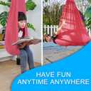 Indoor Therapy Sensory Swing for Kids, Special Needs Joy Cuddle Ceiling Snuggle Swings, Outdoor Room Adjustable Fabric Hammock for Children Child Teens Autism, ADHD, Aspergers, Sensory Integration (Deep Pink)