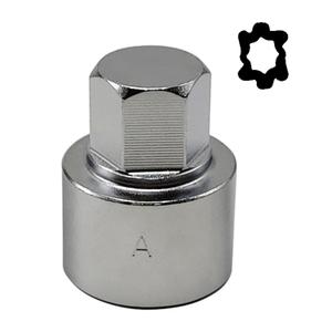 1 Wheel Lock Nut Socket Adapter, 536, OD 28mm - ID 25mm, VW VAG Volkswagen Compatible, Anti-Theft Lug Nut Removal Tool