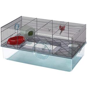 Ferplast Favola Hamster Cage Includes Free Water Bottle, Exercise Wheel, Food Dish & Hamster Hide-Out Large Hamster Cage Measures 23.6L x 14.4W x 11.8H-Inches