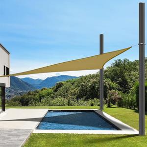2 Packs Shade Sail Poles, 12 ft Heavy Duty Sun Sail Shade Poles with Spiral Drill Bit, 2.36" Diameter Sun Shade Sail Poles with D-clamp for Shade Sail String Light Garden Yard Backyard, Black