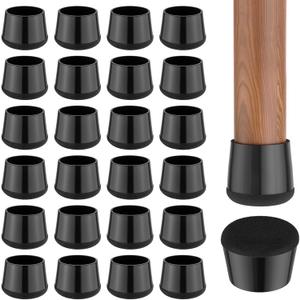 24 PCS Silicone & Felt Chair Leg Floor Protectors for Hardwood Floors - Furniture Pads, Chair Leg Covers/Cups - No Noise & Scratch-Proof - Round L (Fits 1 3/16"-1 6/16" / 30-35mm), Black 24 PCS Silicone & Felt Chair Leg Floor Protectors for Hardwood Floors - Furniture Pads, Chair Leg Covers/Cups - No Noise & Scratch-Proof - Round L (Fits 1 3/16"-1 6/16" / 30-35mm), Black