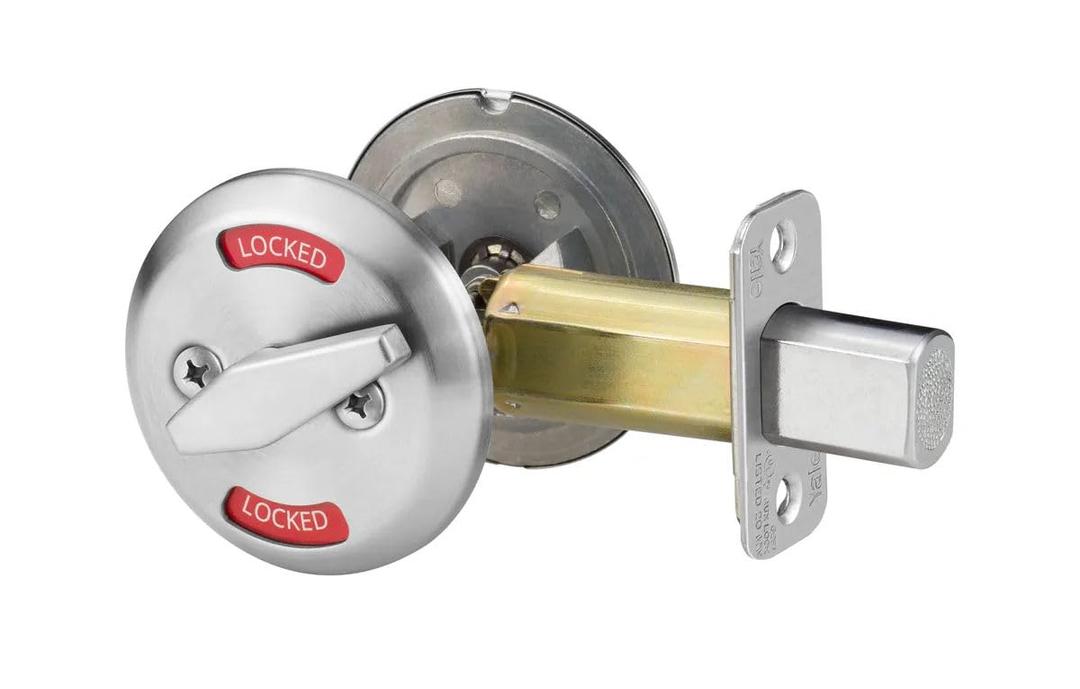 Yale D292 x 626 200 Series Deadbolt, Occupancy Indicator x Thumbturn, 2 3/4" Backset, 626 Satin Chrome Finish (085418)