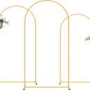 3 Pack Metal Arch Backdrop Stand (7.2FT/6.6FT/6FT), Backdrop Arch Stands, Decoration Wedding Arch Stand, Gold Balloon Arch Stand for Party Back Drop, Arch Stand-6+6.6+7.2 FT, Arch Stand-6+6.6+7.2 FT