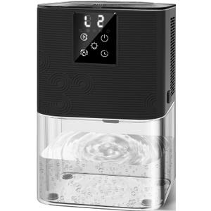 Dehumidifier,MTOX 3L/105 oz (1000 Sq Ft) Small Dehumidifiers for Rooms, Bathroom, RV, Quiet with Auto Shut-Off, Timer, 3 Modes, Removable Filter & Aromatherapy Box, 7-Color LED (Black)