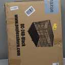 FDW Dog Crate for Small Dogs 24 Inch Folding Metal WirePet Cage Double Door W/Divider Panel Indoor Outdoor Kennel Leak-Proof Plastic Tray,Black