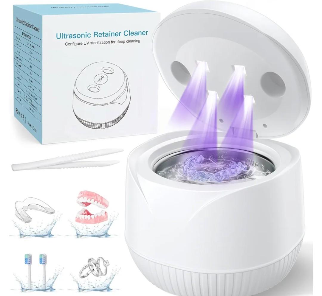 Dental Ultrasonic Retainer Cleaner Machine: 45kHz Dental Cleaning Pod with Digital Timer & 200ML, Deep Cleaning for Dentures, Mouth Guards, Aligners, Night Guards, Braces, Toothbrush Heads & Jewelry