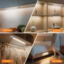 Under Cabinet Lighting Wireless, Rechargeable 10inch Motion Sensor Light Indoor, 3 Color Closet Light Battery Operated with LED Power Display, Magnetic Under Counter Lights for Kitchen, Home (3Pack)