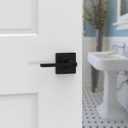 Kwikset Casey Interior Privacy Door Handle with Lock, Door Lever For Bathroom and Bedroom, Matte Black Reversible Keyless Turn Lock, with Microban Protection