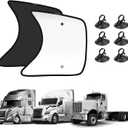 KUST 23''21.6'' Side Window Sun Shade for Semi Truck, RV Semi Truck,Volvo VNL,International Trucks, Freightliner Black&Silver Side Window Shade, Sunshade with Suction Cup, Glare Sun UV Rays 2PCS