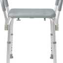 Medline Backless Shower Chair with Arms - 350 lb. Capacity, Bench, Stool, Seat for Elderly, Seniors Independent Adult and Disabled Adults
