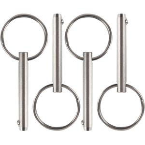 4 Pcs Quick Release Pin, Diameter 1/4", Usable Length 1-1/2", Overall Length 2", Full 316 Stainless Steel, Boat Bimini Top Pin, Marine Hardware