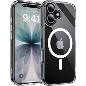Magnetic for iPhone 17 Case, [Anti-Slip] [Military-Grade Drop Protection] [Camera Protection] Skin-Friendly Slim Translucent Shockproof Protective for iPhone 17 Phone Case, Crystal Clear