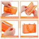 Jadive 4 Pcs Women Acrylic Hand Purse Clear Clutch Evening Bag Retro Earring Bracelet Jewelry Set Neon Vintage Wedding Gift