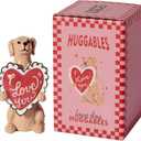 WDS WONDROUS Dog Figurine Light Up Valentine's Day Decoration, Valentine's Figurine Decor with I Love You Heart, Battery Powered Resin Dog Statue for Home Table Decor, Gift for Him Her Women