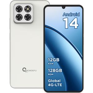 Android 14 Unlocked Cellphone,12GB+128GB expandable Mobile Phone Without Contract Smartphone,Octa Core 6.75 "FHD+Glass Screen,16MP+24MP Camera,4G Dual SIM Phone,Face ID/NFC/GPS/OTG 2025 silver