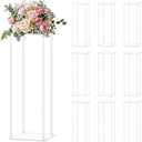 10pcs Acrylic Flower Stand Column 24 Inch Tall Vases for Centerpieces Clear Elegant Floral Display Holder for Wedding Birthday Party T-Stage Events Home Decorations