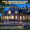 AHRLHR 6 Pack String Light Poles, Outdoor String Light Pole 10 ft Forked Metal Light Pole with Adjustable Outdoor Light Stand, Deck, Backyard, Garden, Wedding, Rustproof and Sturdy with Hooks.