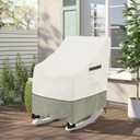 Outdoor Rocking Chair Cover 2 Pack,100% Waterproof Heavy Duty Outdoor Chair Covers,Patio Rocking Chair Covers for Outdoor Furniture,26"W x 32.5"D x 43"H inches,White&Grayish Green.