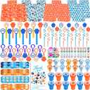 220PCS Blue and Orange Dog Paw Print Party Favors for Kids Theme Birthday Party Favors Decorations Supplies Goodie Bag Stuffer Pinata Filler Birthday Gifts