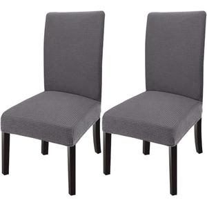 Dining Room Chair Covers Stretch Dining Chair Slipcover Parsons Kitchen Chair Covers Chair Cover for Dining Room Chair Furniture Protector Covers Removable Washable (Gray, 2)