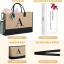 BAGAIL Personalized Initial Tote Bag,Birthday Gifts for Women, Monogrammed Beach Bag for Mom, Teachers, Friends