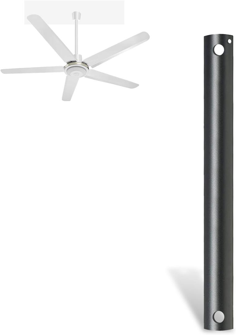 Ceiling Fan Downrod with Extension Cord,1 FT Downrod for Ceiling Fan,1 inch Outside Diameter,Ceiling Boom Suitable for a Wide Range of Fans (Black, 48in)