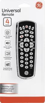GE 4-Device Universal TV Remote Control in Black, 34708