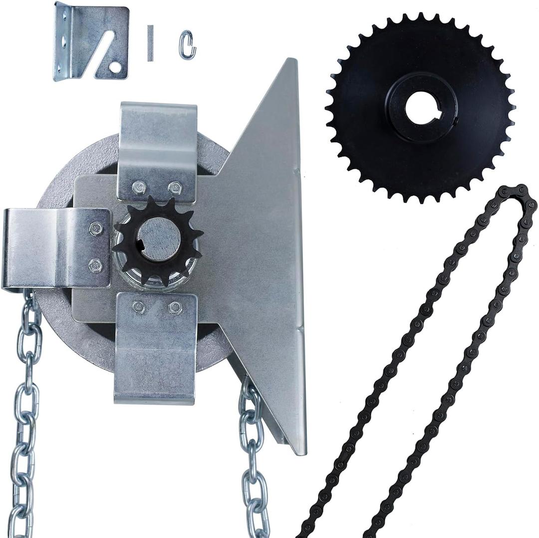 LAJIAOZ Garage Door Jackshaft Chain Hoist - 3:1 Reduced Drive Heavy Duty Hoist for Roll Up Doors and Jackshaft Garage Door Openers