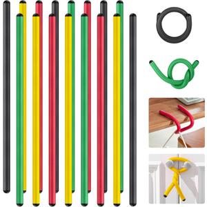 20 Pcs 17 Inch EVA Foam Twist Rubber Ties Reusable Bendable Cable Tie Straps Flexible Heavy Duty Twisty Ties for Organizing Cords Bundling (Red, Yellow, Green, Black)
