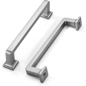 khtumeware 6 Pack Brushed Nickel Cabinet Pulls, 5 Inch(128mm) Hole Centers Solid Satin Nickel Cabinet Handles Kitchen Hardware Straight Bar for Cabinets and Drawer Pulls