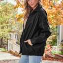 AUTOMET Women's Oversized Faux Leather Jacket - Fall Motorcycle Style Coat with Zipper Closure (Black, M)