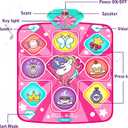 Kusntin Dance Mat, Dance Mixer Rhythm Step Play Mat, Pink Dance Pad with LED Lights, Adjustable Volume, Built-in Music, 5 Game Modes, Xmas Birthday Gifts for 3-10 Years Girls Toys (Multicolor)