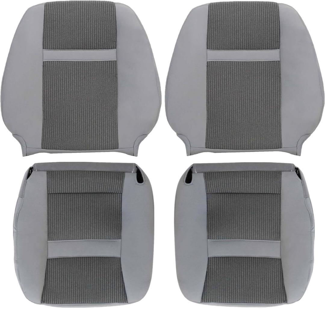 SecosAutoparts Driver and Passenger Bottom and Top Lean Back Replacement Cloth Seat Cover Compatible with Dodge Ram 1500 2500 3500 4500 5500 2006 2007 2008 2009 2010
