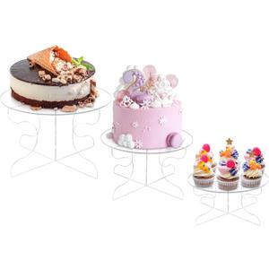 Cake Stand, 3 Sets Clear Cake Stands for Party, Cake Holder for 6/8/10/12 Inch Cakes, Round Cake Pedestal StandAcrylic Serving Plate Tray for Cupcakes, DessertsFoodPastry