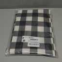 Smiry Rectangle Picnic Table Cloth, Elastic Waterproof Fitted Vinyl Tablecloths, Flannel Backed Buffalo Plaid Table Covers for Dining, Camping, Outdoor (Black and White, 30" x 48")