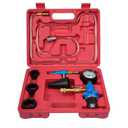Cooling System Vacuum Purge Radiator Coolant Refill Tool Kit, Automotive Water Tank Pneumatic Vacuum Antifreeze Change Filler Set, with 4 Sizes Adapter Hose for Car Van SUV Truck