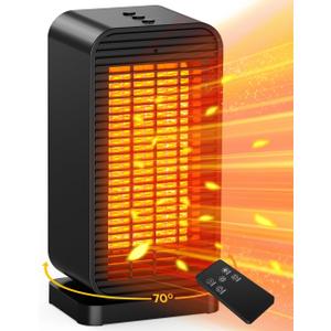 Outdoor Heaters for Patio w/2 Modes&2 Heat Levels, 1S Heating 1200W PTC Ceramic Electric Heater, Overheat&Tip-over Protection, Remote, 70 Swing Space Heater for Indoor Use Large Room Garage