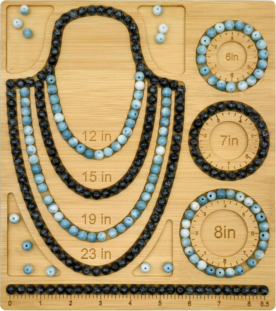 Petoysoso Bead Boards for Jewelry Making, Bamboo Beading Board for Bracelet & Necklace, Jewelry Making Supplies, Bead Tray Supplies