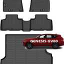 Wailtnb-Floor Mats & Cargo Liner for Genesis GV80 2021-2025 2026 5 Seats Gas Model (Not G80, Not for Coupe) Waterproof Durable All Weather Automotive Floor Liner Custom Fit for GV80 Accessories Black