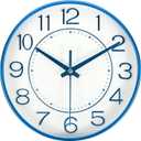 PATIKIL 8 Inch Wall Clock, Battery Operated Silent Non-Ticking Round Modern Wall Clock for Kitchen Office Bedroom Decor, Blue