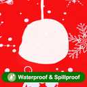 Smiry Plastic Christmas Tablecloth, Snowflake Wipeable Flannel Backed Vinyl Tablecloth, Waterproof Elastic Fitted Table Cover for Christmas Dinner, and New Year Celebration (White & Red, 30x96 Inches)