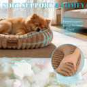 Cute Dog Bed for Medium Size Dog, Calming Medium Dog Cat Bed with Anti-Slip Bottom, Washable Soft Faux Fur Pet Bed, Rectangle Puppy Bed with Handle for Indoor Pets, 30" x 24" x 5", Brown