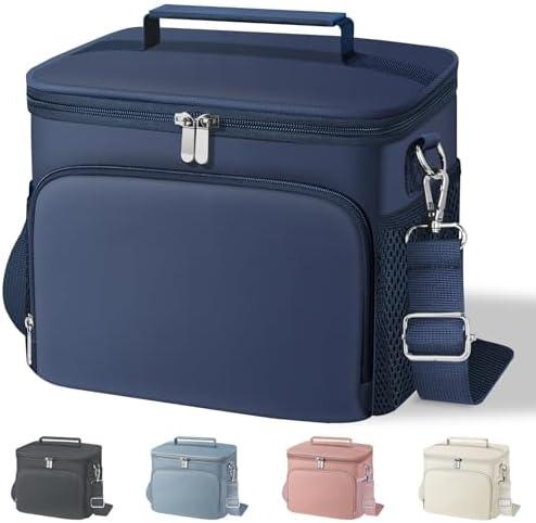 esouler Lunch Box for Women/Men Insulated Lunch Bag Large Capacity Reusable Lunch Tote Leak Proof Lunch Bags for Work Picnic, Dark Blue