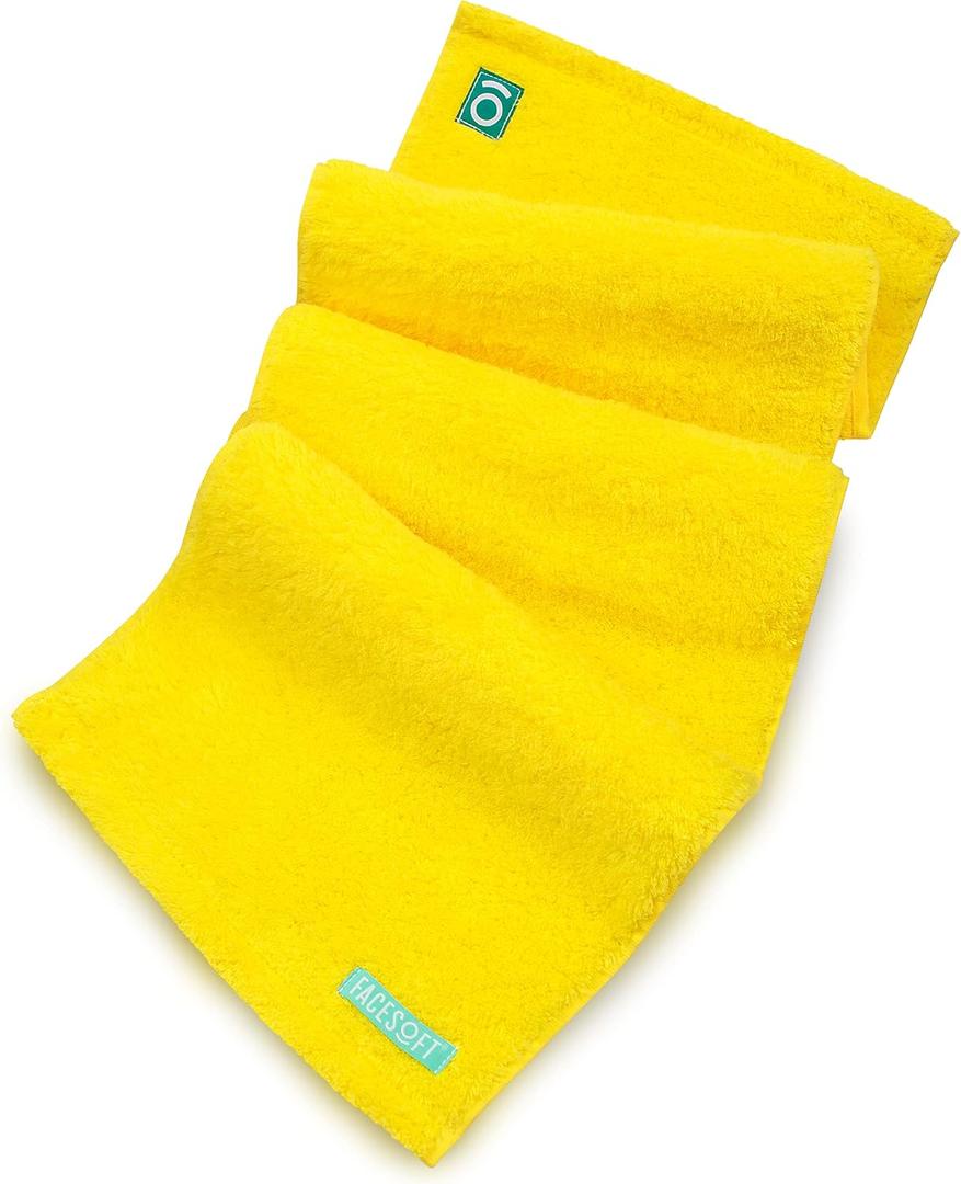Eco Friendly Gym Towel for Working Out - Soft and Absorbent Cotton Exercise Towel - No Synthetic Microfibers or Plastics - Sweat Towel for Gym, Fitness, Sports, Yoga - Yellow - 1 Pc