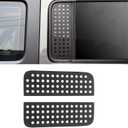 Aluminum Alloy Car Rear Door Window Decals Glass Cover Trim Panel Compatible with Jeep Wrangler JL & Unlimited 4-Door 2018-2024 & Gladiator JT (Black)